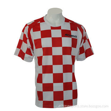 Custom soccer jersey with 100% polyester, moisture wicking, sublimation